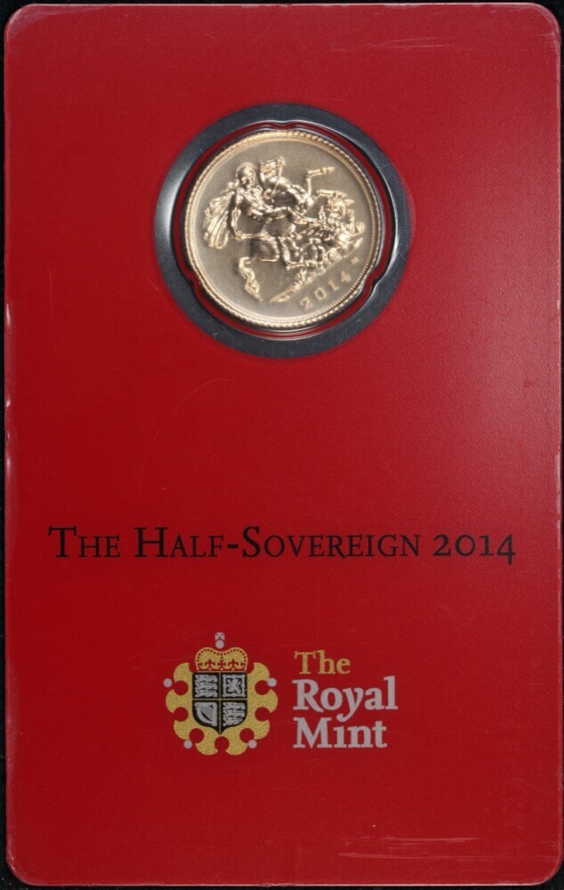 India 2014 Gold Half Sovereign KM# 303 Choice Uncirculated product image