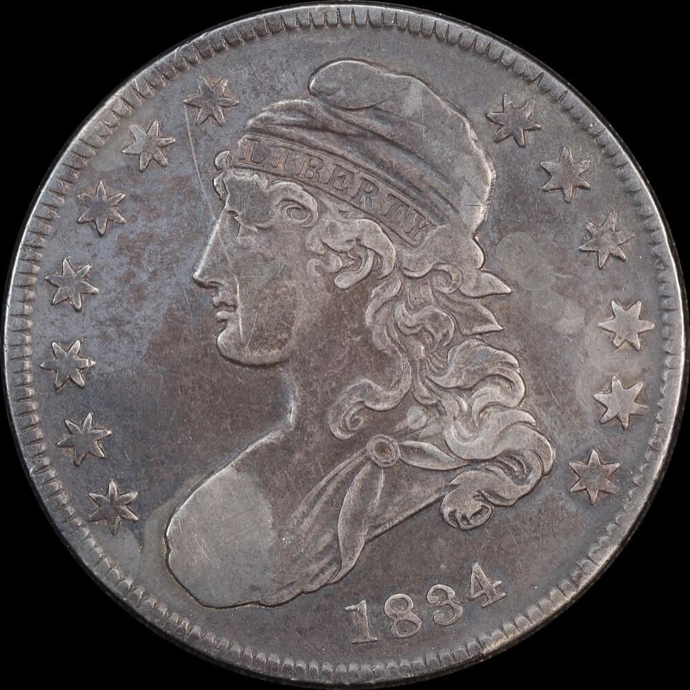 United States 1834 Silver Capped Bust Half Dollar KM#65 Very Fine product image