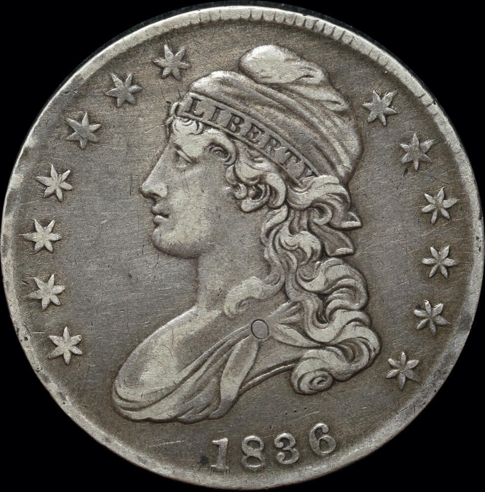 USA 1837 Silver Half Dollar Reeded Edge KM# 58 AVF product image