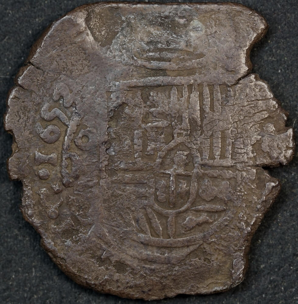 Mexico 1653 Silver 8 Reales Ex Gilt Dragon Shipwreck KM# 45 Very Fine product image