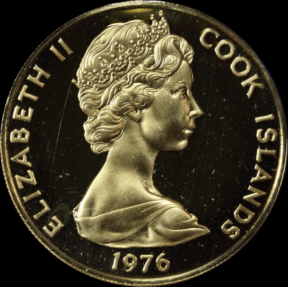 Cook Islands 1976 Gold Proof 100 Dollars KM#16 US Bicentennial product image