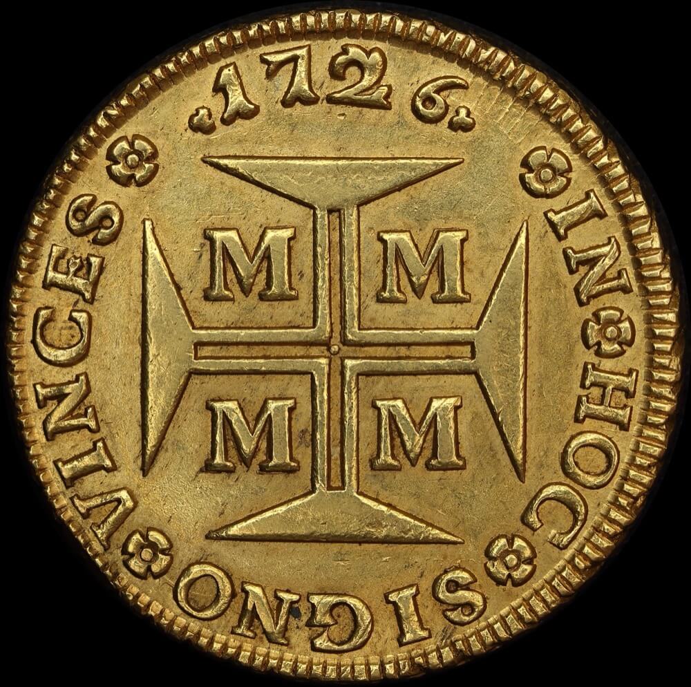 Brazil (Minas Gerais) 1726 Gold 20,000 Reis KM# 117 GEF product image