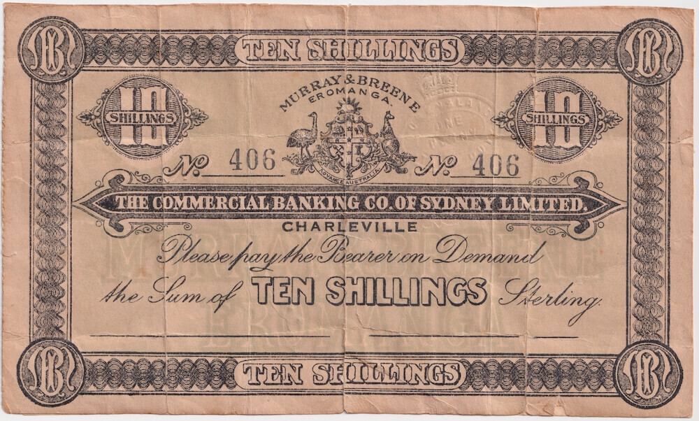 Murray & Breene (Eromanga) Undated 10 Shillings Private Trader's Note Very Good product image