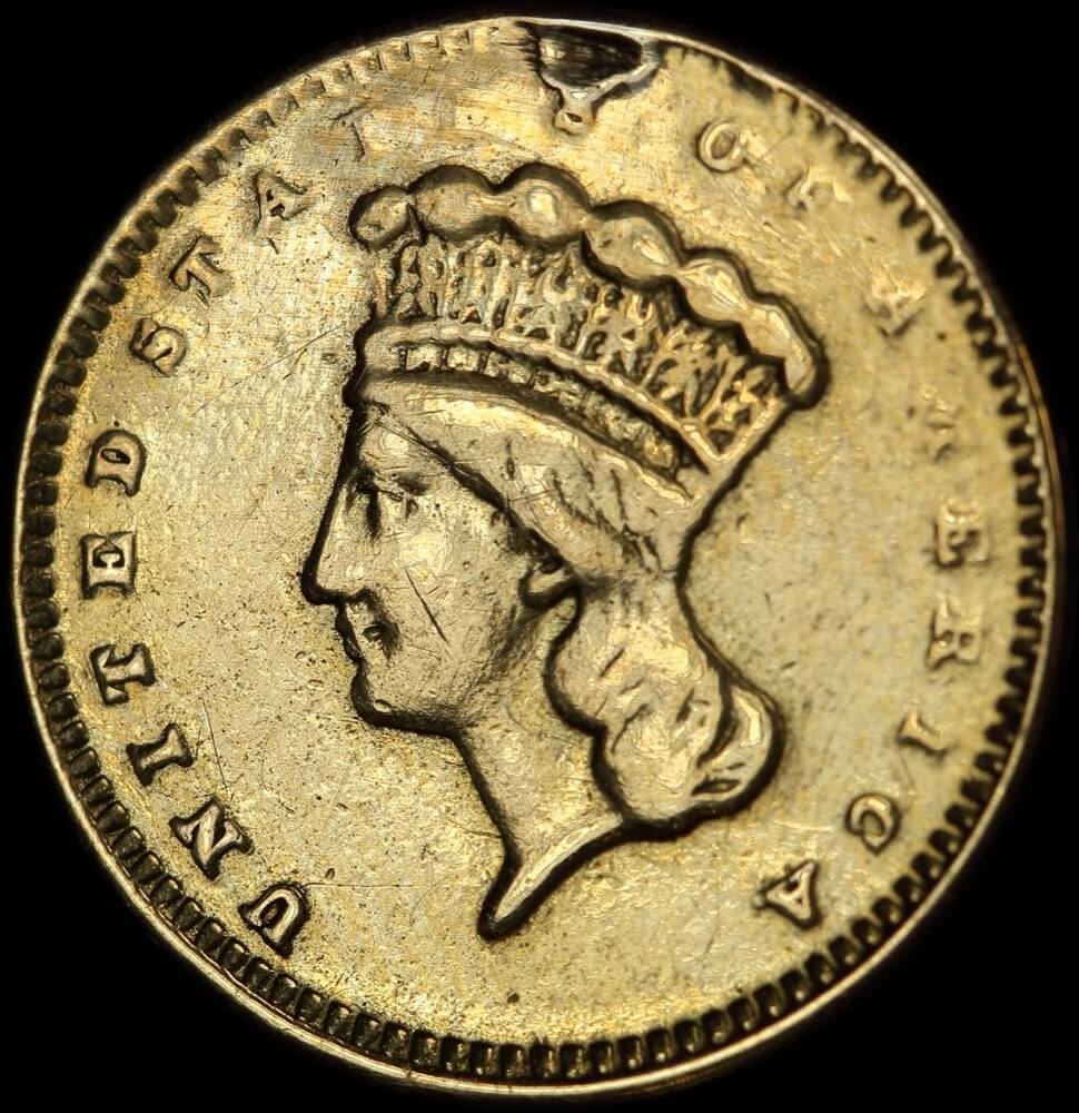 USA 1862 Gold One Dollar KM# 86 about VF (ex mount) product image