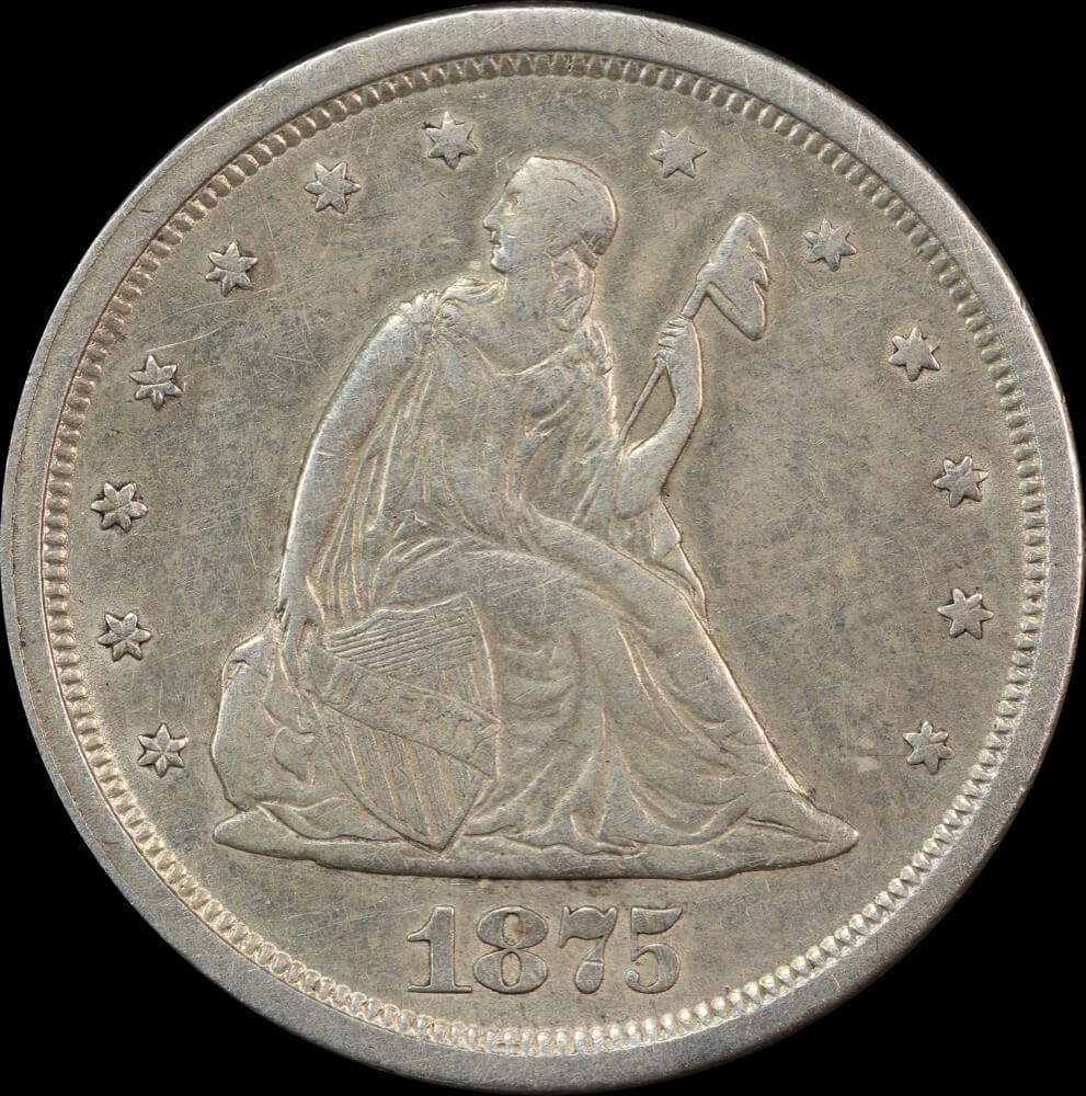 USA 1875-S Silver Twenty Cents KM# 109 about EF product image