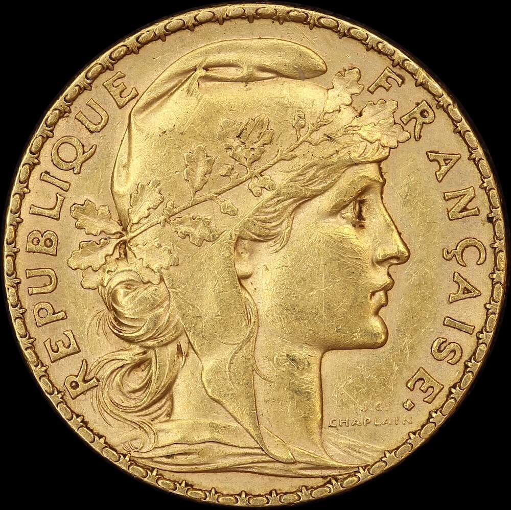 France 1900 Gold 20 Francs KM#847 good EF product image