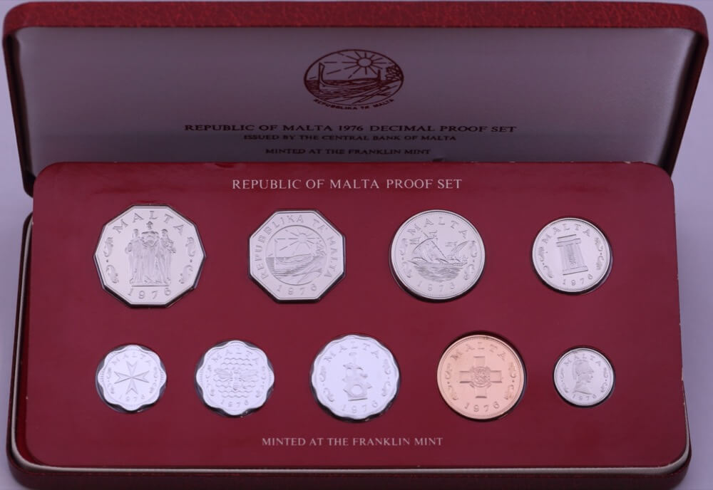 Malta 1976 Proof Coin Set KM# PS2 FDC product image