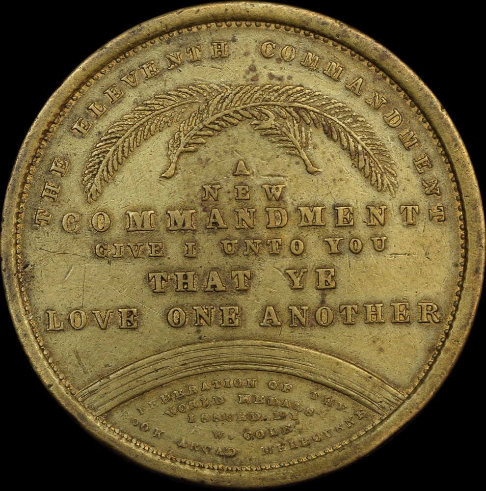 EW Cole Gilt Bronze Token 1879 ~ 1903 D49 / C63 Extremely Fine product image