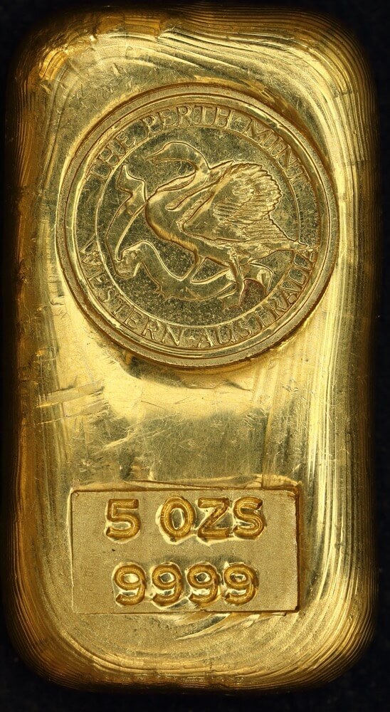 Perth Mint 5 Ozt Gold Cast Ingot 99.99% Pure product image