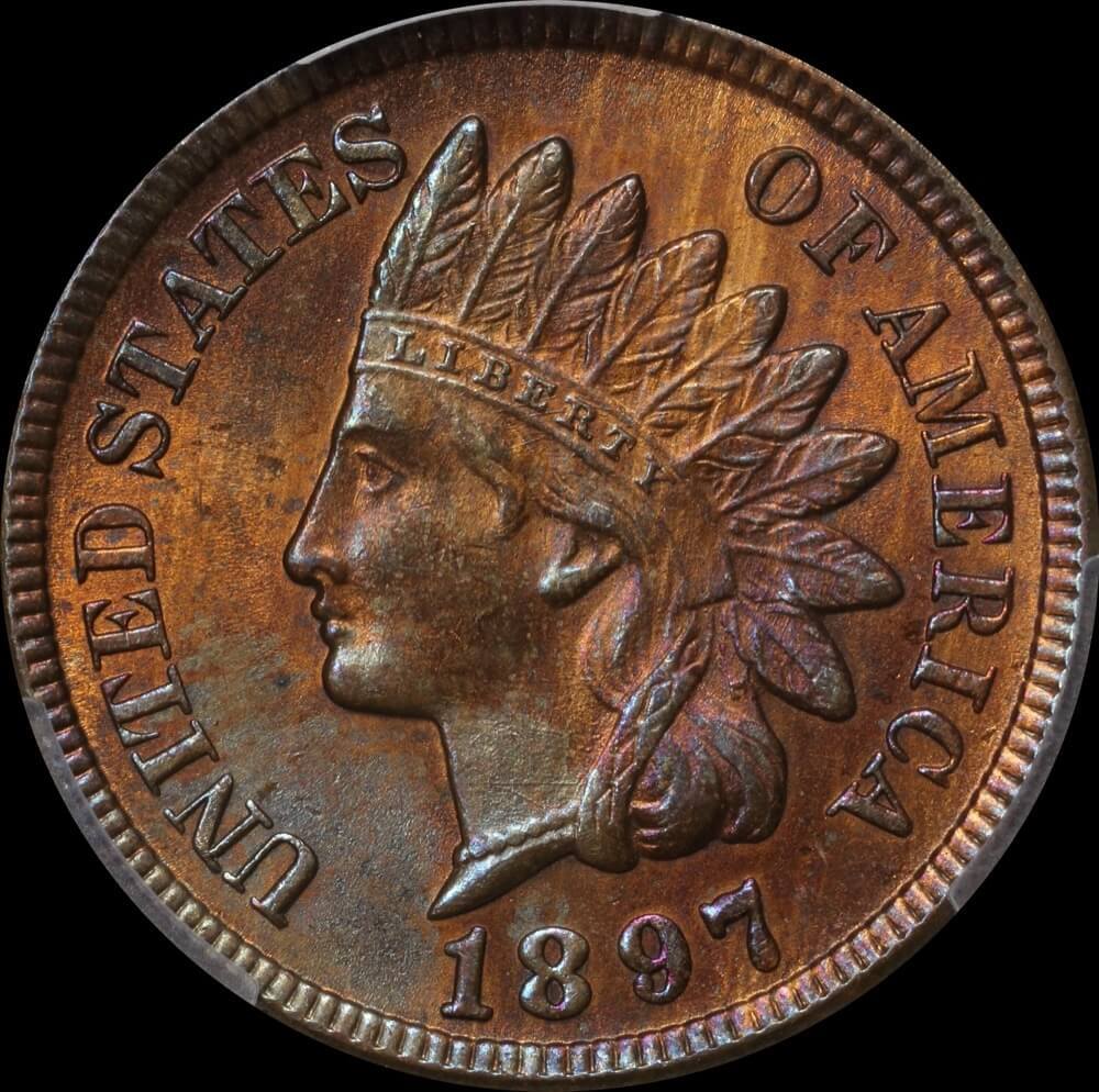 United States 1897 Indian Cent KM# 90a PCGS MS63RB product image