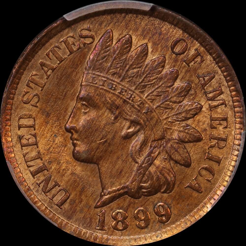USA 1899 Indian Cent KM# 90a PCGS MS63RB product image