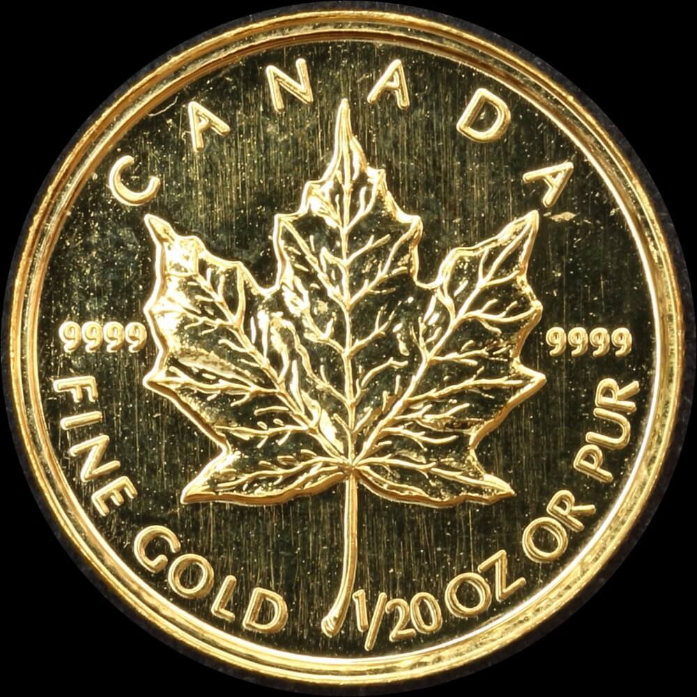 Canada 1993 Gold 1/20ozt Maple Leaf KM# 238 UNC product image