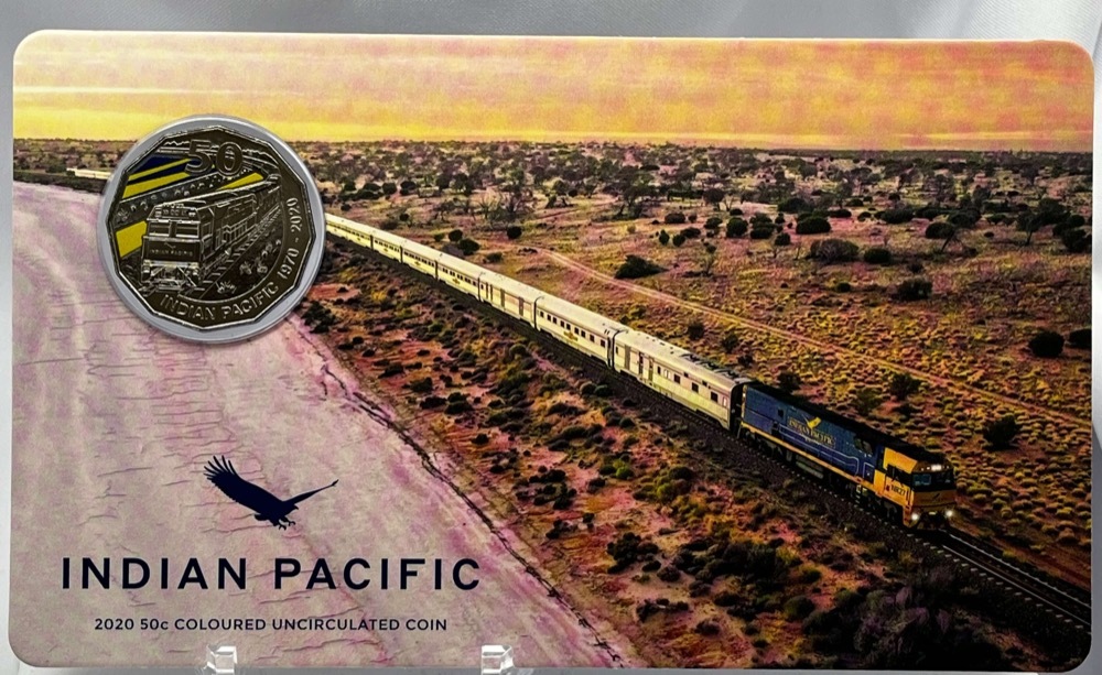 2020 Coloured Uncirculated 50c Coin Indian Pacific product image