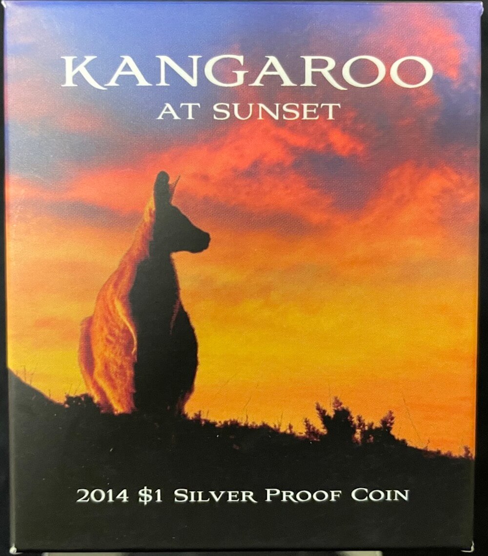 2014 Silver One Dollar Proof Coin Kangaroo at Sunset product image