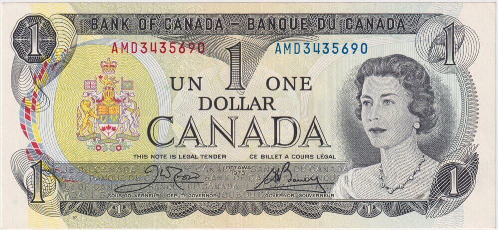 Canada 1973 1 Dollar Crow / Bouey Pick#85c Uncirculated product image