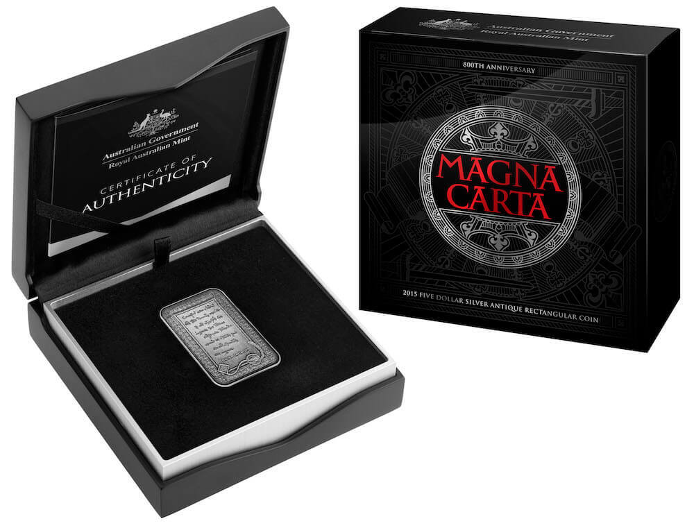 2015 Silver Antique Rectangular Coin Magna Carta 800th Anniversary product image