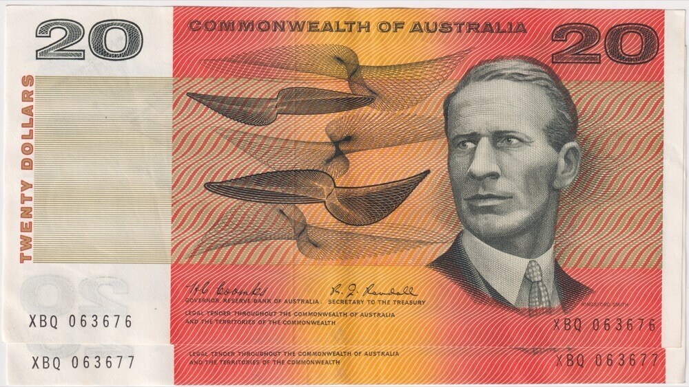 1968 $20 Note Consecutive Pair Coombs/Randall R402 Extremely Fine product image