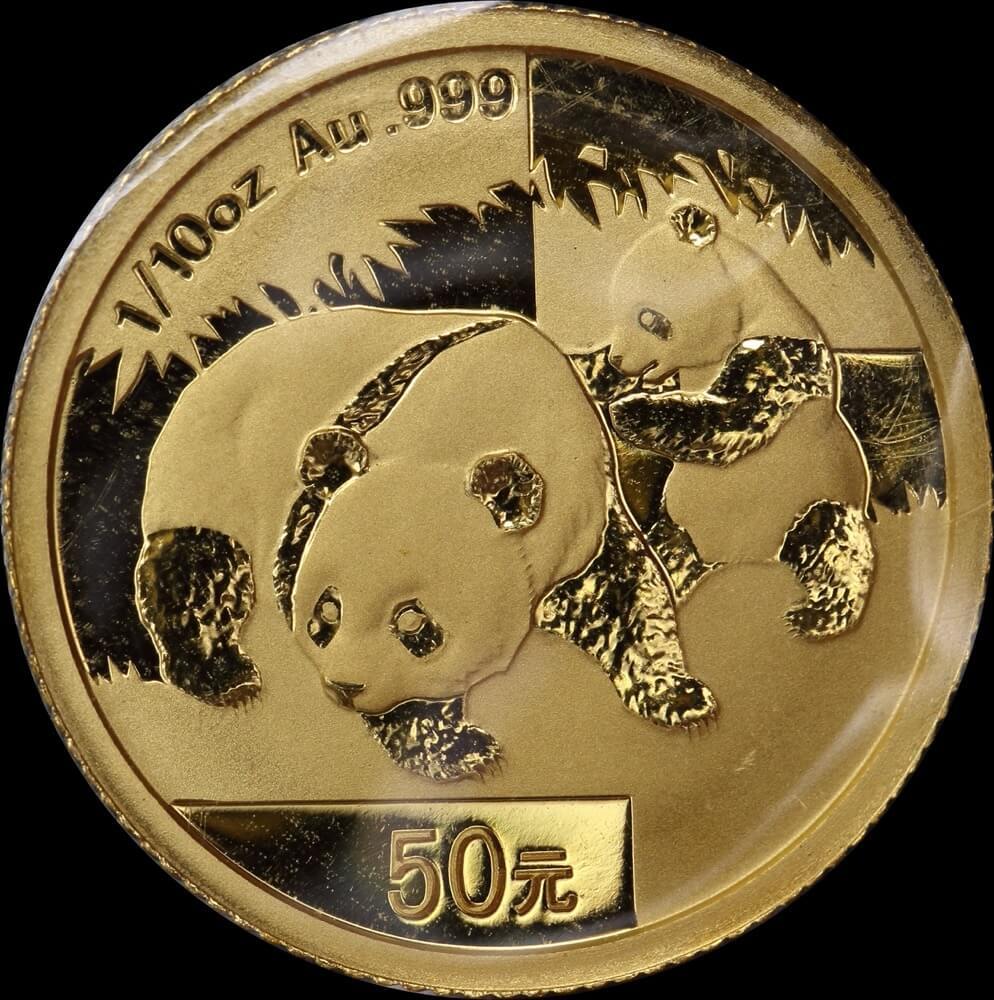 China 2008 Gold 50 Yuan 1/10oz KM#1868 Panda product image