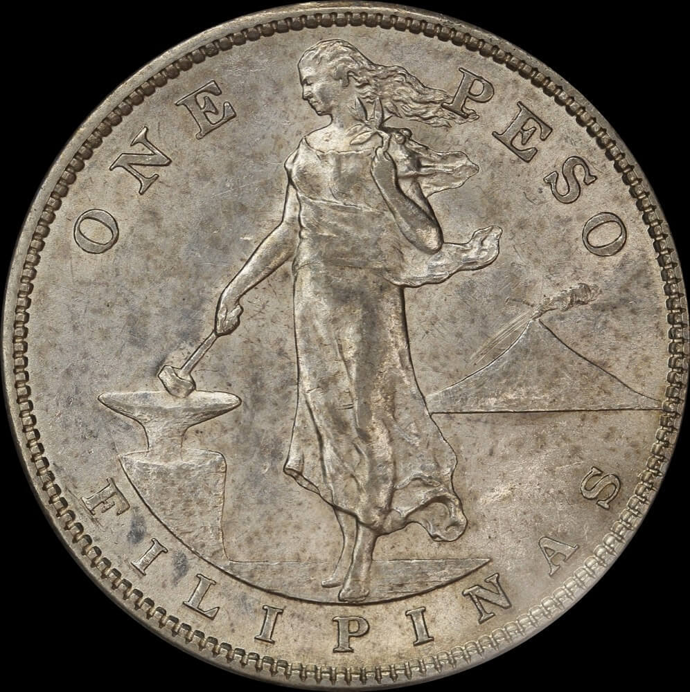 Philippines 1907-S Silver 1 Peso KM#168 PCGS AU55 product image
