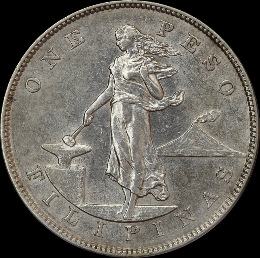 Philippines 1904 Silver Peso KM# 168 PCGS AU55 product image