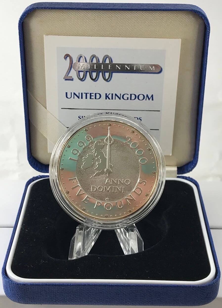 2000 Silver 5 Pounds Elizabeth II S#L7 Millennium product image