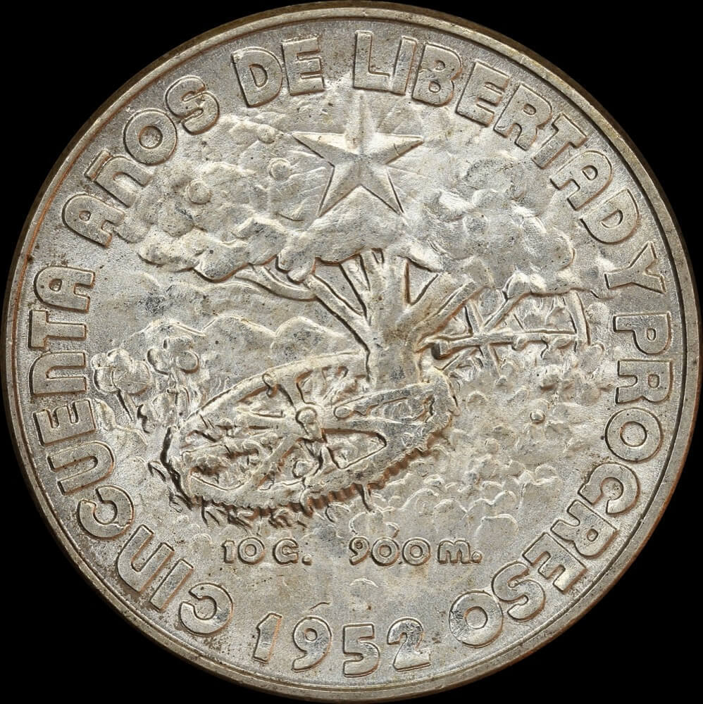 Cuba 1952 Silver 40 Centavos KM# 25 Uncirculated product image