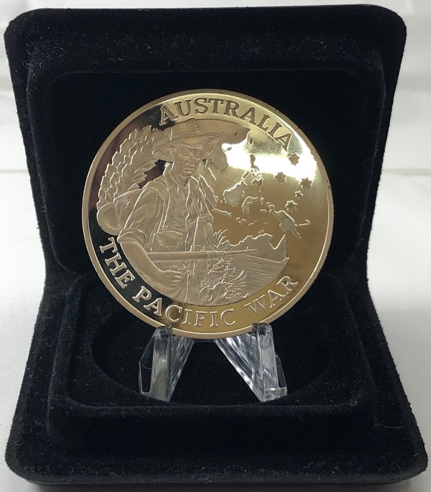 World War II 50th Anniversary Silver Medallion 1991 Australian War Memorial FDC product image