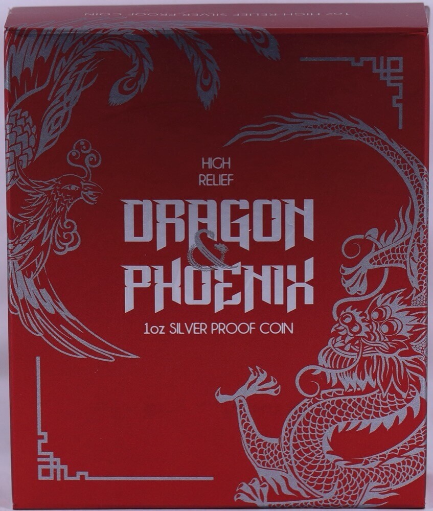 2017 1oz Silver High Relief Proof Coin Dragon and Phoenix product image