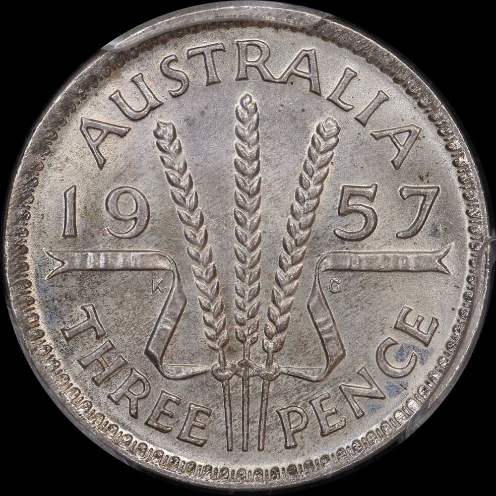 1957 Threepence Gem Unc (PCGS MS66) product image