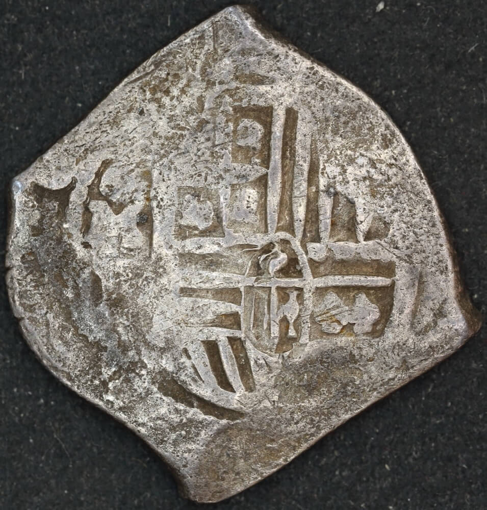 Mexico 1634-1655 Silver 4 Reales Y# 526 Fine Ex Gilt Dragon Shipwreck Artefact # 53030 product image