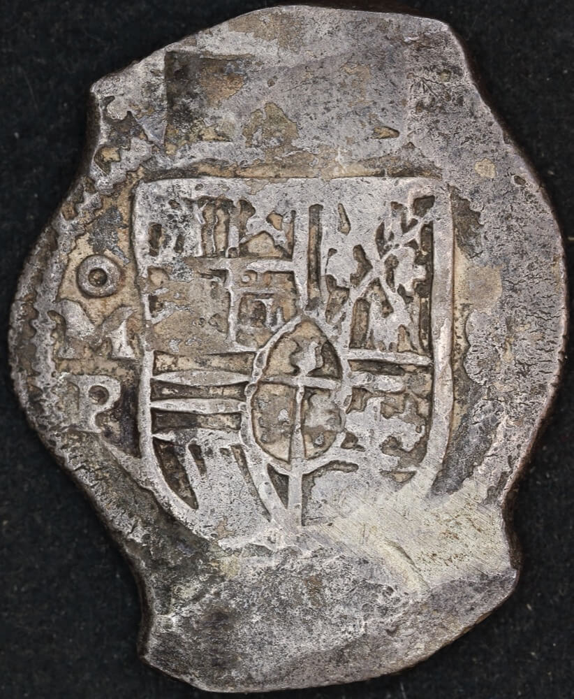 Mexico c. 1650 Silver 8 Reales Fine Ex. Gilt Dragon Shipwreck Artefact # 53032 product image
