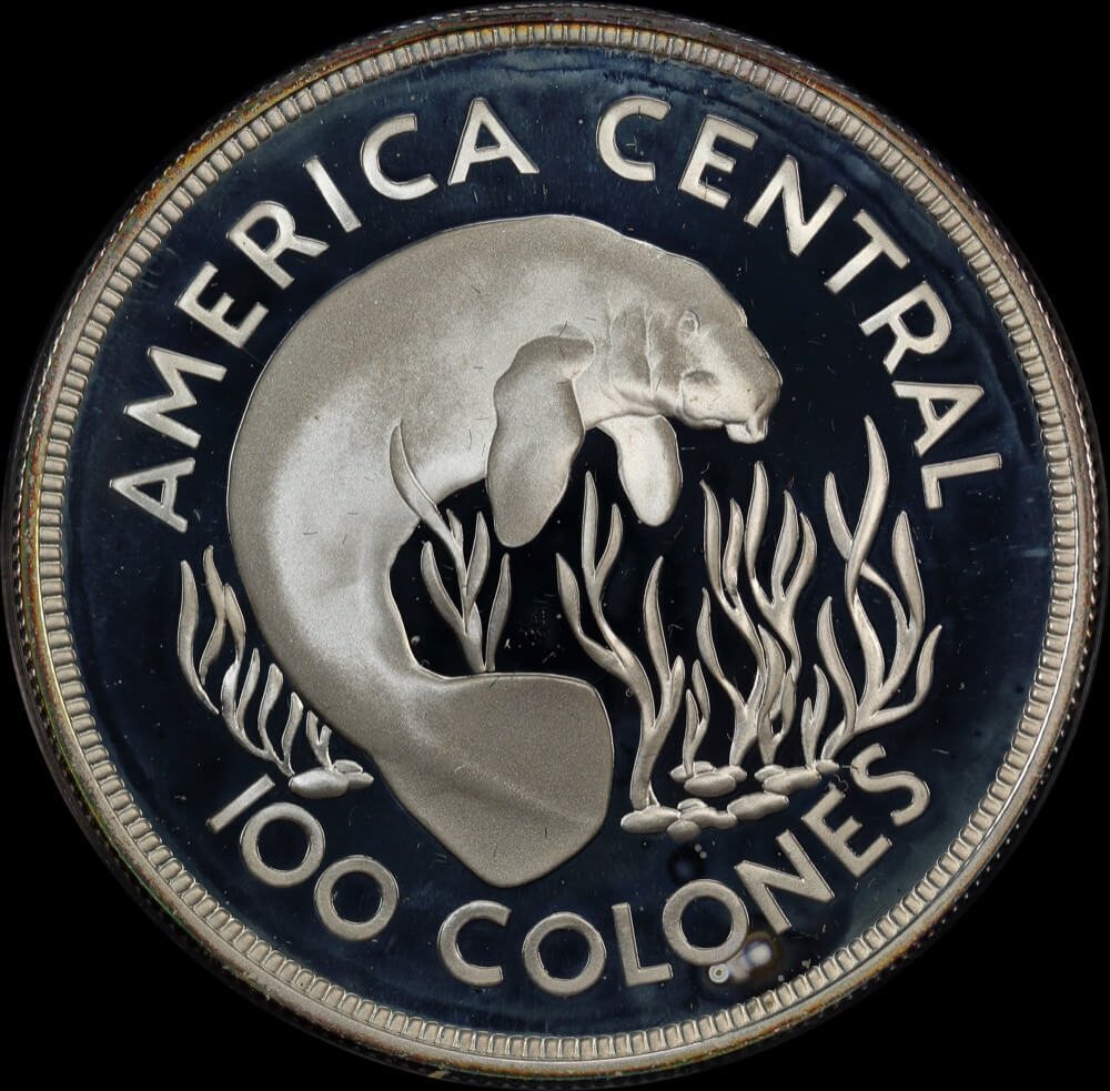 Costa Rica 1974 Silver Proof 100 Colones - Manatee KM# 40a  product image
