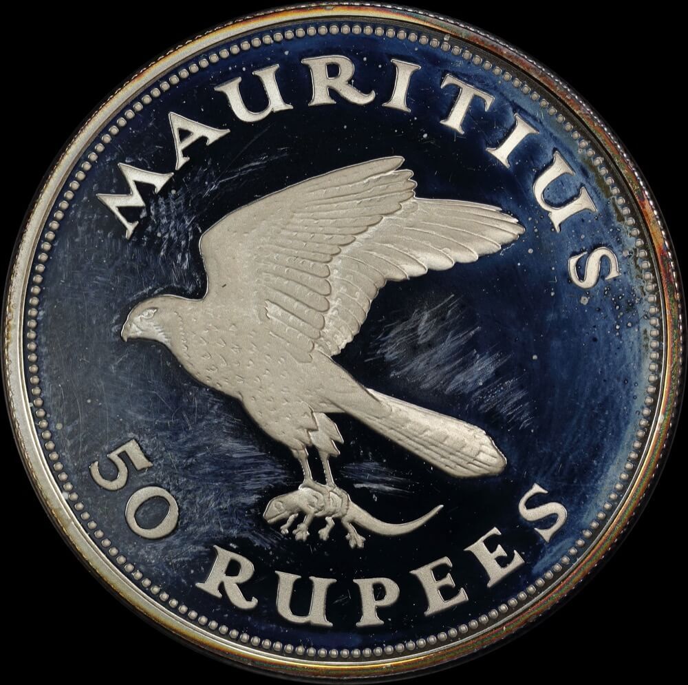 Mauritius 1975 Silver Proof 50 Rupees - Hawk KM# 41a  product image