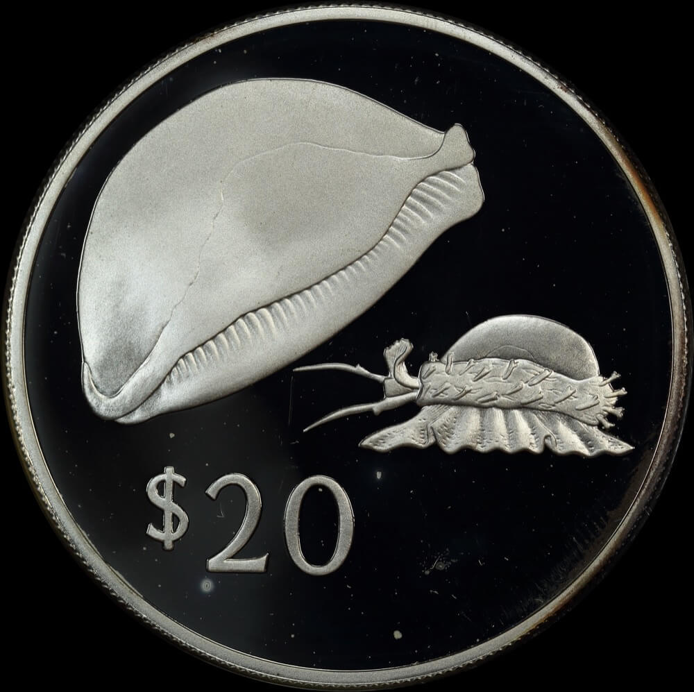 Fiji 1978 Silver Proof 20 Dollars - Cowrie shell KM# 42a  product image