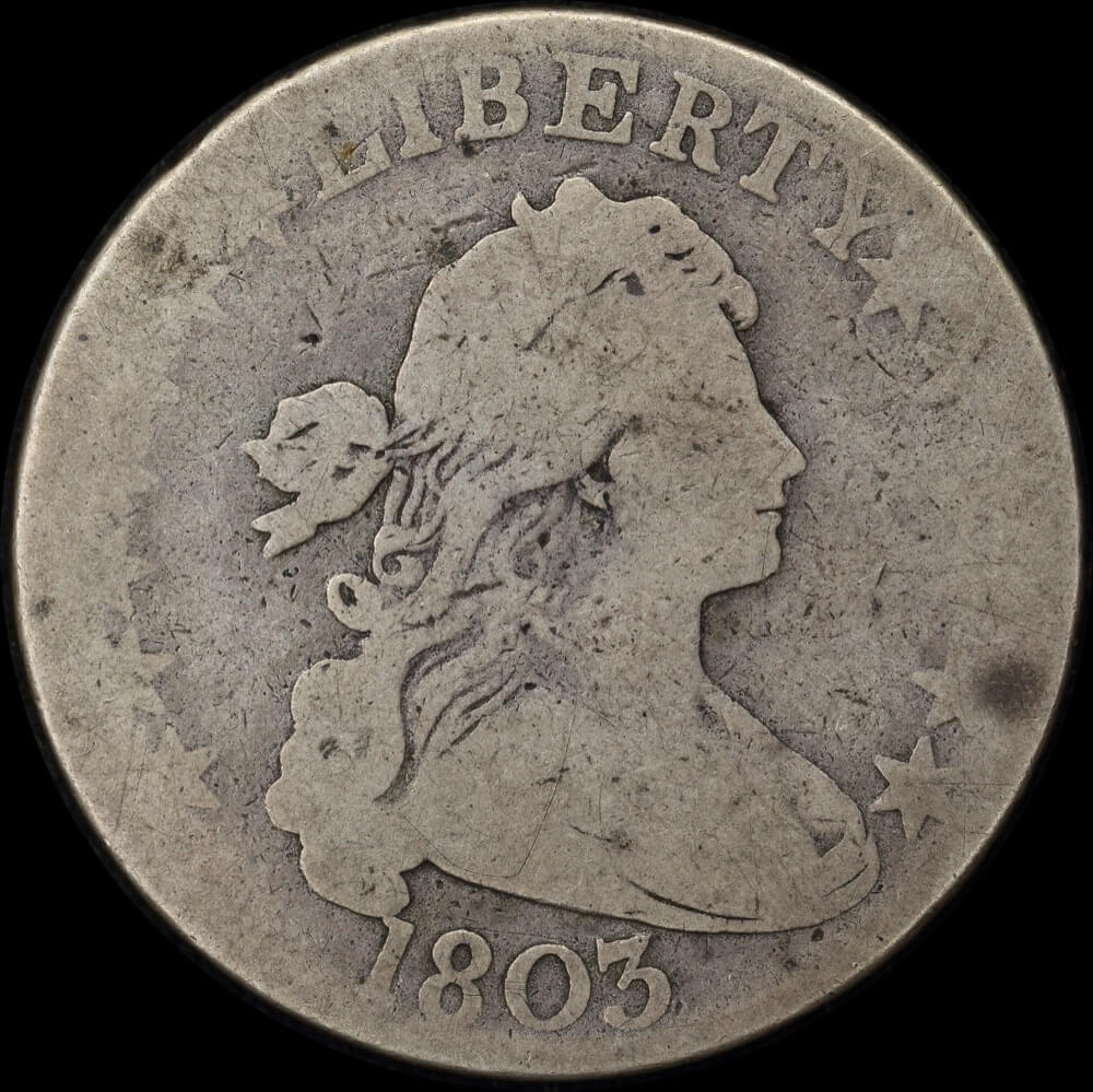 United States 1803 Silver Draped Bust Half Dollar KM# 35 Very Good product image