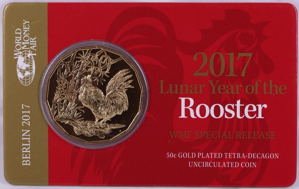 2017 Gold Plated 50 Cent Uncirculated Coin Year of the Rooster product image