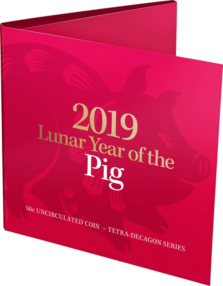 2019 Uncirculated Tetradecagon 50 Cent Coin Year of the Pig product image