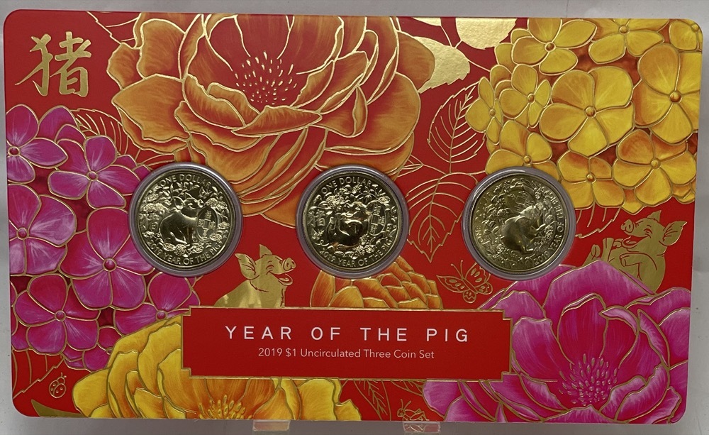 2019 Uncirculated $1 3 Coin Set Year of the Pig product image