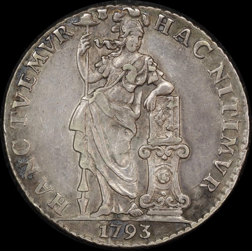 Netherlands (Utrecht) 1793 Silver Guilder KM# 102 about VF product image