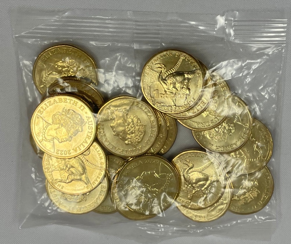 2022 $1 Security Bag of 20 Coins Australian Dinosaurs - Elaphrosaurus Thropod product image