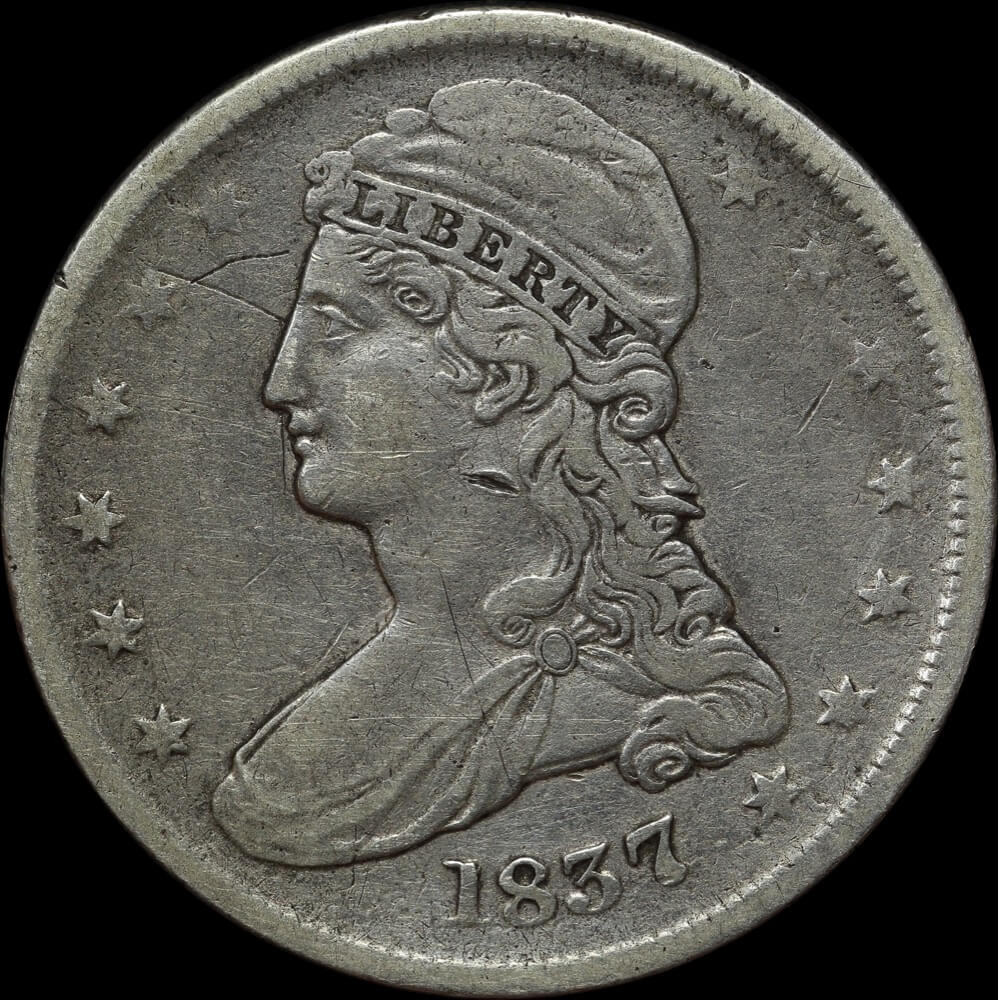 United States 1837 SIlver Half Dollar KM# 58a good Fine product image