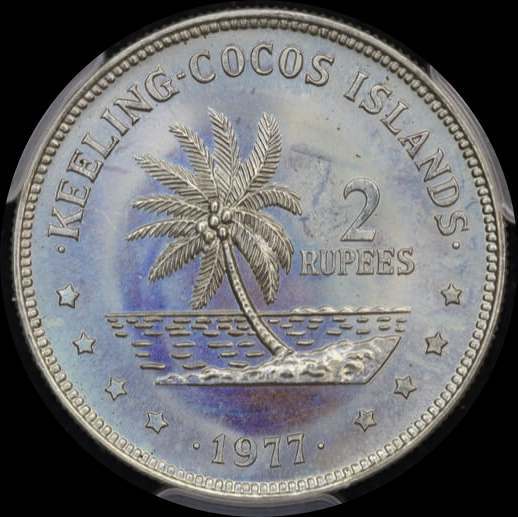 Keeling-Cocos Islands 1977 Copper-Nickel 2 Rupee KM# 6 PCGS MS67 product image