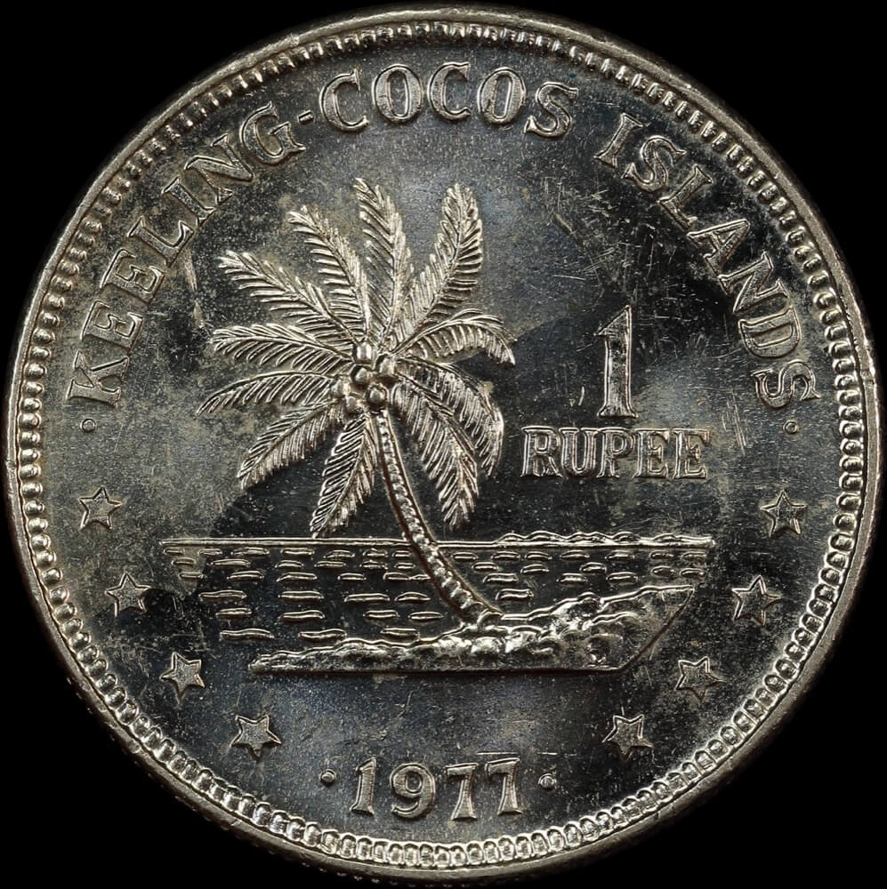 Keeling-Cocos Islands 1977 Copper-Nickel 1 Rupee KM# 7 Choice Uncirculated product image