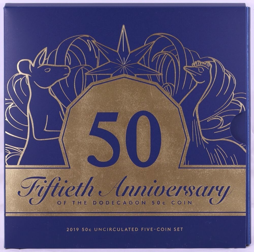 2019 50c 5 Coin Set Fiftieth Anniversary of Dodecagon Coin product image