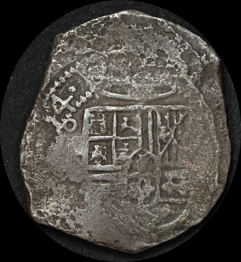 Mexico 1654 Silver 8 Reales Ex Gilt Dragon Shipwreck KM# 45 Very Fine product image