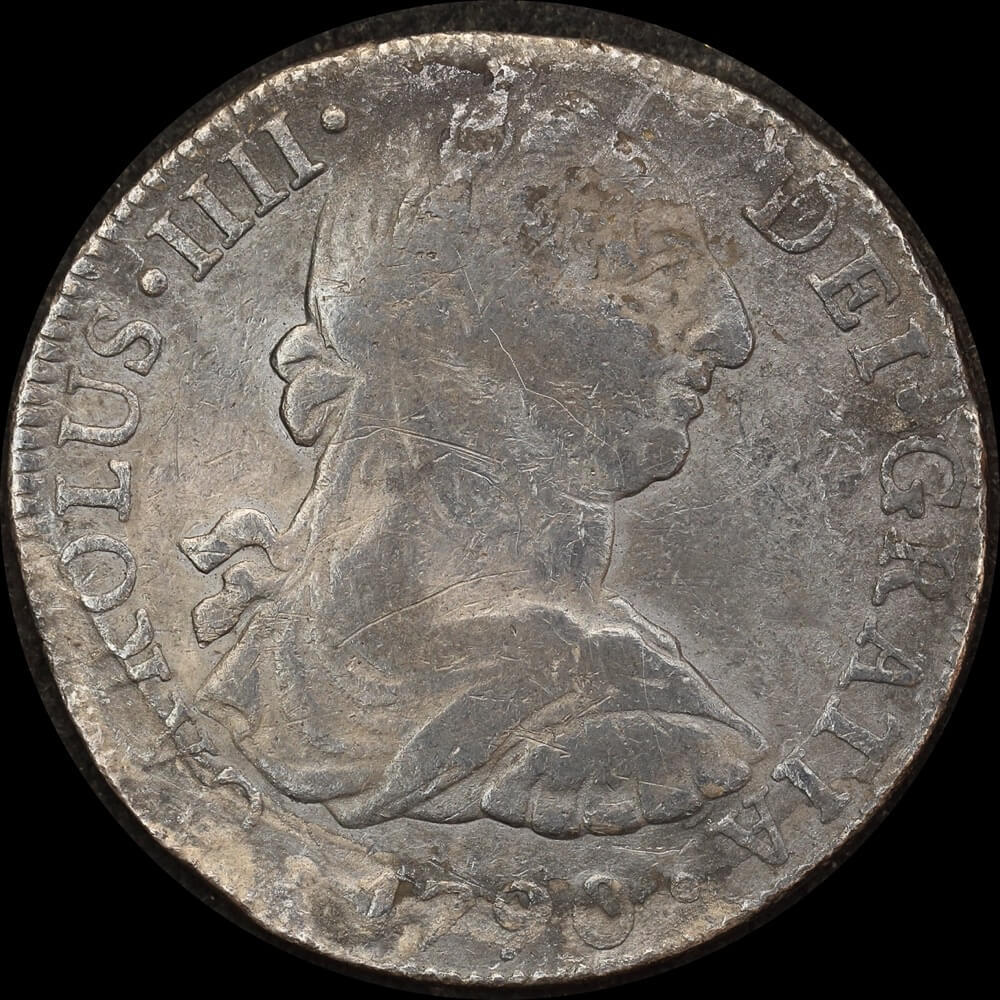 Mexico 1790 Silver 8 Reales Ex Rapid shipwreck KM# 108 good Fine product image