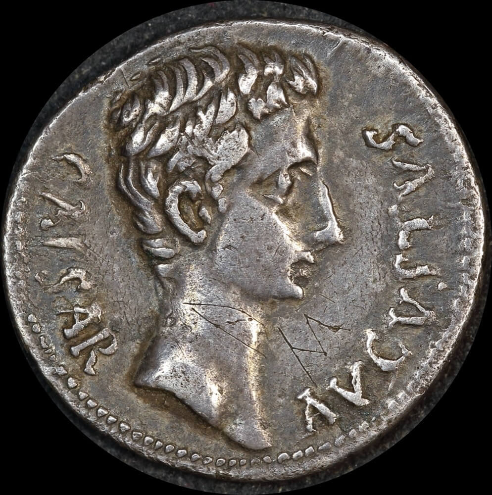 Ancient Rome (Imperial) 27BC ~ 14AD Augustus Silver Denarius Colonia Caesaraugusta RIC 2/42a Very Fine product image