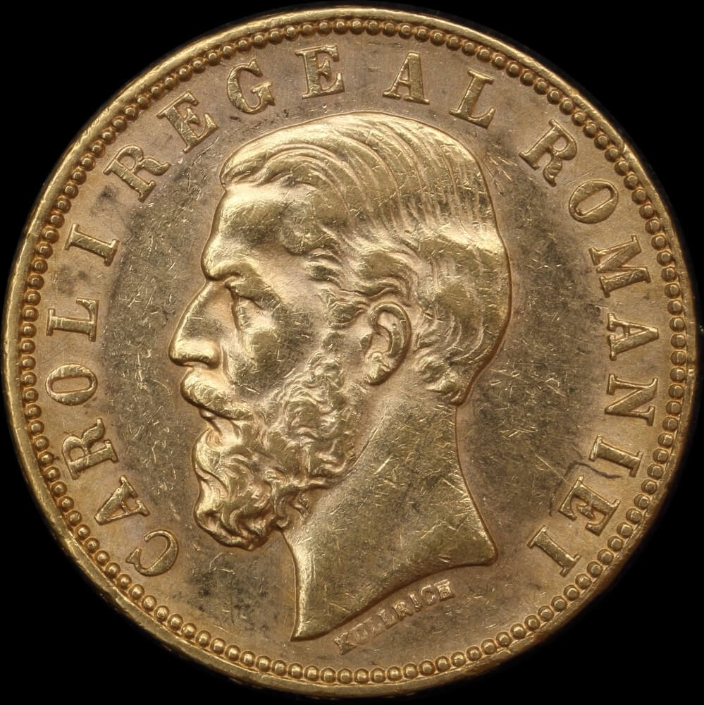 Romania 1890 Gold 20 Lei KM# 20 about Unc product image