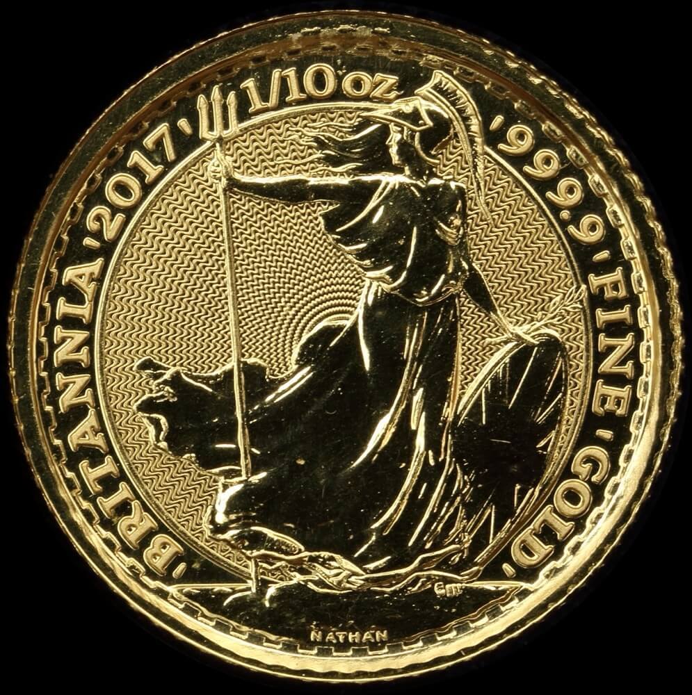 Great Britain 2017 Gold 10 Pounds Britannia Uncirculated product image