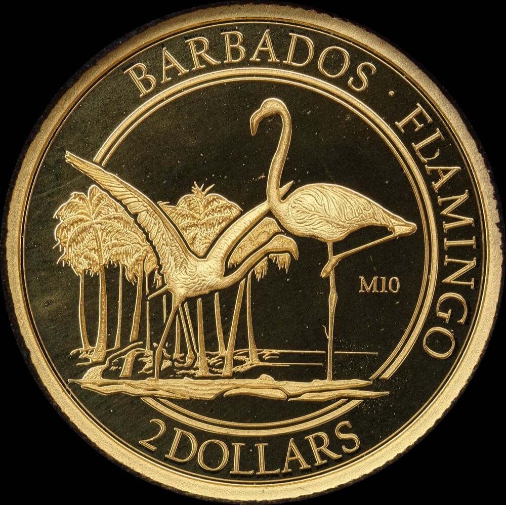 Barbados 2017 Gold 2 Dollars Flamingos M10 Privy product image